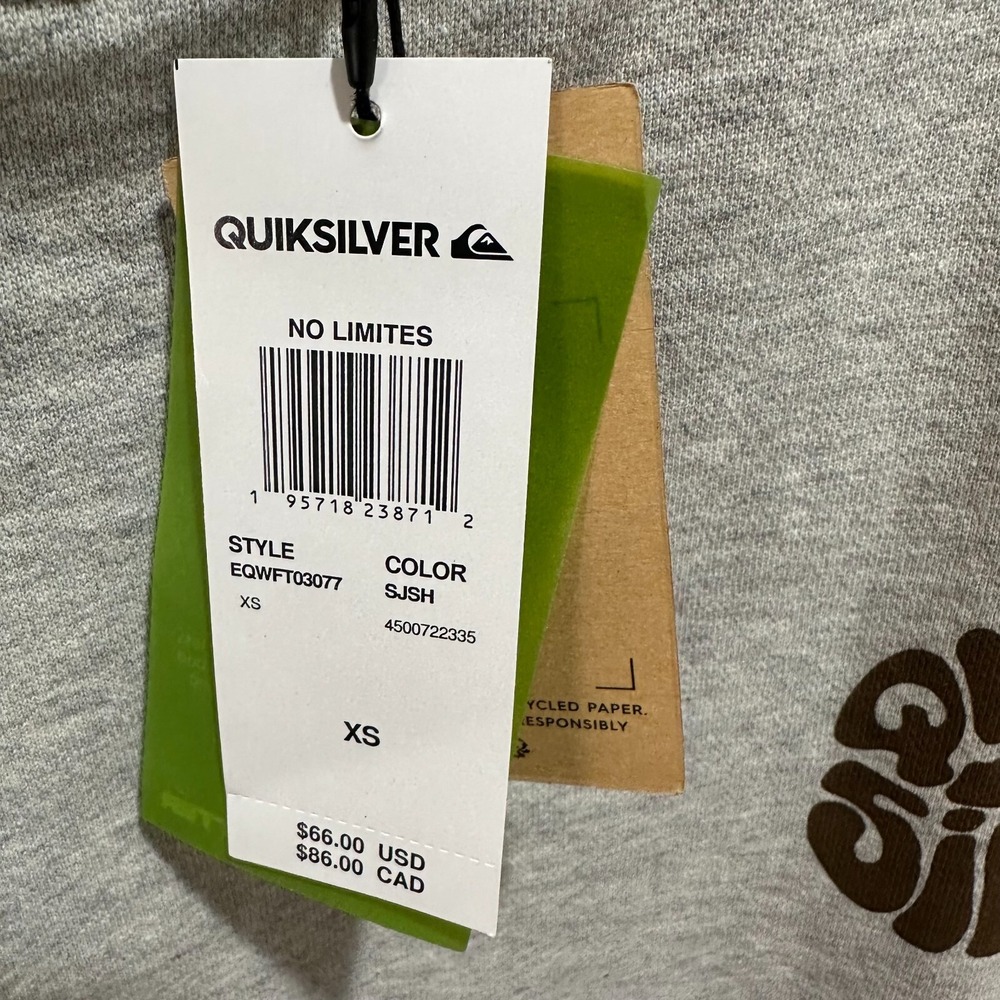Quiksilver Womens Size XS No Limits Oversized Crewneck Sweatshirt Grey Sunflower - Picture 10 of 11